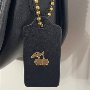 Coach Gold Foil Cherries Leather Hang Tag